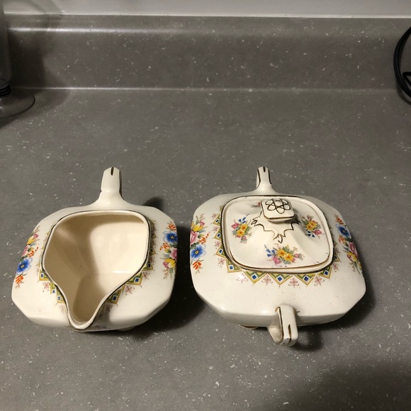 🇬🇧JOHN MADDOCK&SONS LTD, MADE IN ENGLAND, IVORY WARE, VINTAGE CREAM AND SUGAR. - Picture 2 of 16